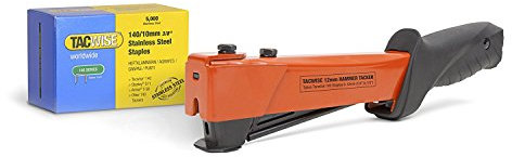 Tacwise 1221 A54 Hammer Tacker mit 5.000 Stück Typ 140/10mm Edelstahlklammern