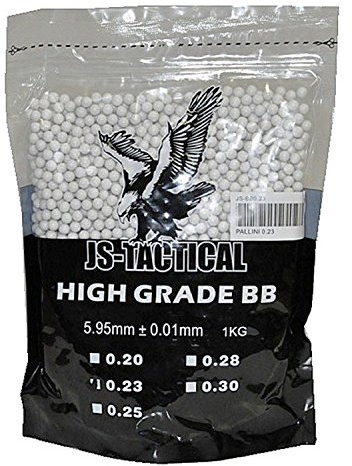 BUSTA 5000 PALLINI SOFTAIR SOFT AIR 0.20 GR GRAMMI JS-TACTICAL 6MM BIANCHI 1 KG