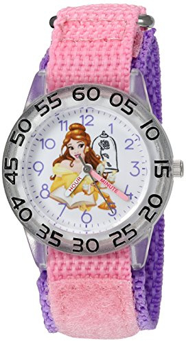 Disney Princess Kids' Plastic Time Teacher Analog Quartz Nylon Strap Watch