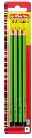 Herlitz Bleistifte Scolair, H, bruchsichere Mine, 4 Stück auf Blisterkarte