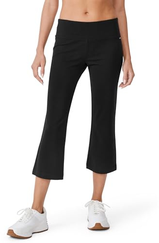 Jockey Pantacourt évasé en Coton Stretch Pantalon de Yoga, Noir, Taille S Femmes