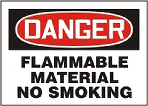 Flammable Material No Smoking 10X14 .125 Polycarbonate Sign