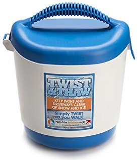 EarlyGrow MPL50072/W/P Twist and Thaw Rock Salt/Grit Winter Spreader for Snow and Ice - White and Blue