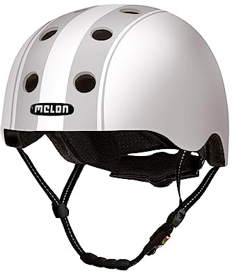 Melon Casque de Vélo »Decent Double Grey« pour Homme, Femme Adultes et Enfants | Casque Urbain léger et sûr pour Velo, VTT, Cyclisme, Skate et Trotinette | Blanc Gris