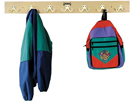 Jonti-Craft 0767JC Wall Mount Coat Rail, 7 Hooks, Small