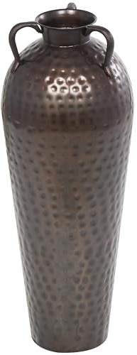 Deco 79 Metal Vase, Vase 10 x 10 x 28, Brown