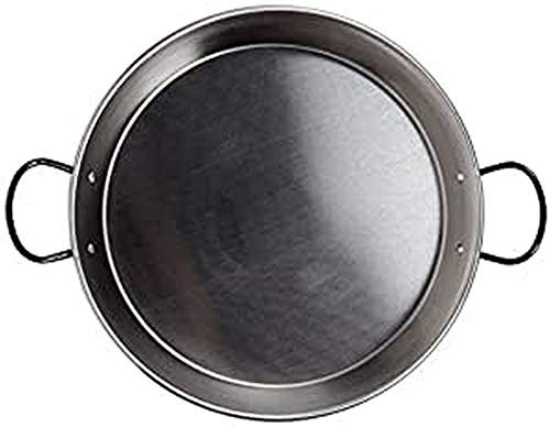 La Valenciana 32 cm Acero Pulido para Cocina de inducción Paella de cerámica con Asas, Negro, 32 Centimeters cm