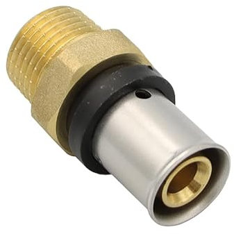 Pipetec Pressfitting Übergang 16x2 mm 1/2 Zoll Aussengewinde TH Kontur Verbundrohr, DVGW, TH-Profil