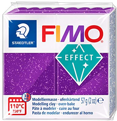 STAEDTLER 8020-602 - Fimo Effect Normalblock, 57 g, lila glitter, 1 Stück (1er Pack)