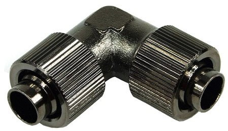 13/10mm (10x1,5mm) L Schlauchverbinder - kompakt - black nickel