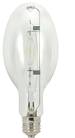Satco S5878 4200K 400-Watt Clear Pulse Start Universal Mount Mogul Base ED28 Metal Halide Lamp