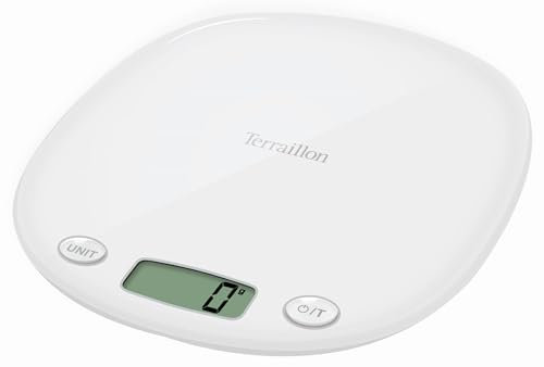 TERRAILLON - Bilancia da cucina - Tara, Conversioni di liquidi - Maniglia integrata, Capacità 5 kg - Modello Macaron Meringa