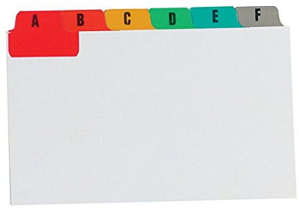 Pukka Pad, Concord Guide Cards for Revision Cards – Feature A-Z Reinforced Colour-Coded Tabs to Organsie Your Clients, Addresses, Recipes, and More – 8 x 5in