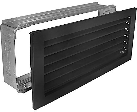 Kaltluftgitter KG 3515 S Schwarz 350 x 150 mm Lüftungsgitter mit Einbaurahmen