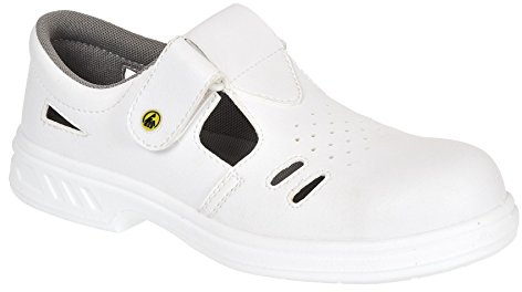 Portwest Sandale de sécurité Ebro Steelite ESD S1 classe 3, Couleur: Blanc, Taille: 41, FW48WHR41
