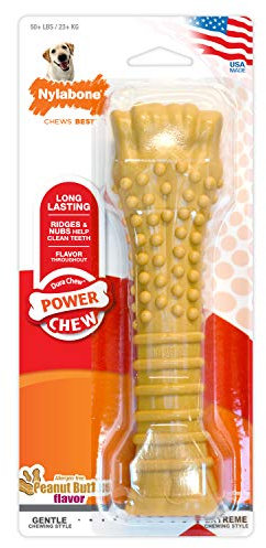 Nylabone Extreme, Kau- und Zahnspielzeug für Hunde, Hundeknochen, für aggressiv / Starke kauende, Erdnussbutter -Geschmack, für extra extra große Hunde über 23 kg