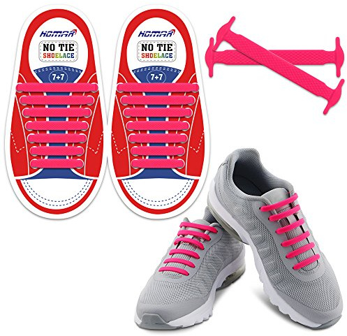 HOMAR No Tie Shoelaces para niños y adultos impermeable de silicona plana elástica Cordones deportivos con multicolor para zapatillas botas de tabla y zapatos casuales