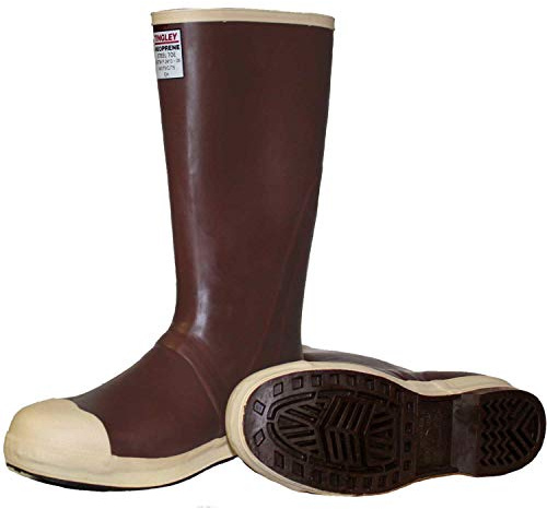 Tingley Pylon MB921B Neoprene Steel Toe Boot, 16-Inch Height, Mens 9 / Womens 11, Brick Red Upper - Brown Sole