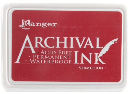 Ranger Archival Ink AIP30461 Vermillion Dye Permanent Waterproof Ink Pad, Multicolor