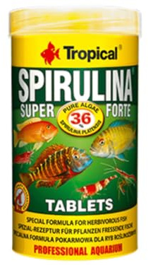 Tropisk Super Spiru Tabin A tabletter med 36 % Spirulina (platensis) alger, 1-pack (1 x 250 ml)