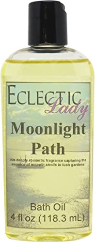 Moonlight Path Bath Oil - Scented Body Oil - Relaxing & Moisturizing Bathing Oil - Fragrance Body Oil For Dry & Rough Sensitive Skin - 4 oz