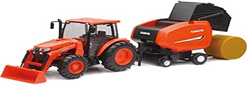 NewRay 33033 SS Kubota M5-111 B/O Traktor + 1/18° Ballpresse Sounds und Lichter