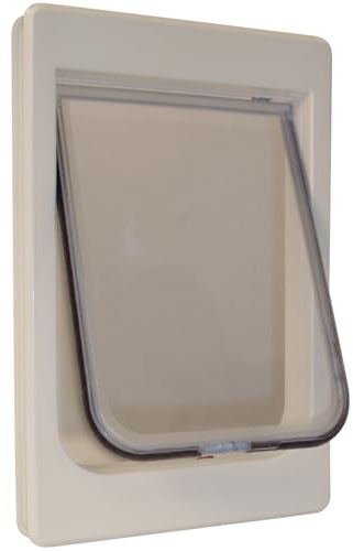 IDEAL PET PRODUCTS SINCE 1979 Perfect Pet Tubby Kat Cat Door with 4 Way Lock And LEXAN Flap, 7 1/2 x 10 1/2 Flap Size