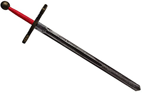 Sword EXCALIBUR - Juguete de madera para niños, diseño de caballero medieval, 2 manos, color rojo