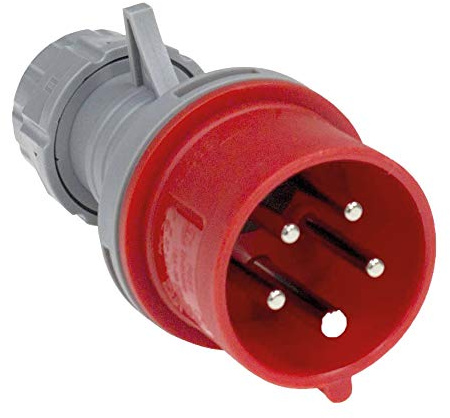 as - Schwabe Fiche CEE avec Inverseur de Phes 400V / 16A Fiche d'Alimentation Robuste à Visser 5 Pôles Utilisation en Extérieur et sur les Chantiers IP44 I 60460