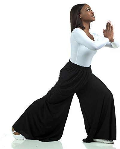 Danzcue Womens Celebration of Spirit Palazzo Pants, Black, Medium