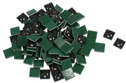 sourcing map 100 Piezas 13mm x 13mm x 4mm Autoadhesivo Sujetacables Base De Montaje Soporte