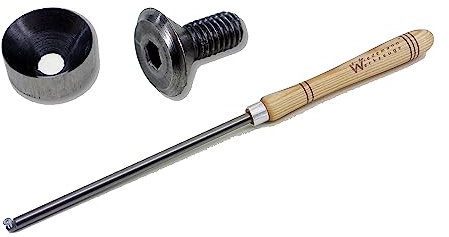 HW Tassenstahl Schraube M13 x 25mm, Schwarz, 13mm, Set, 6-seitig, Außensechskant, Rechtsgewinde, Vollgewinde, Standard, ≥360 N/mm², Schwarzoxid, für Drechsler, Woodturner