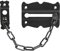 Amig - Security Chain for Passage and Entry Doors Mod.8-84 x 58 mm - Suitable for Sliding Doors and Windows - Black Finished Steel - Decorative Lock - Includes Coach Screws