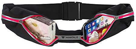 Wantalis Xtens Ceinture Double Poche Extensible Rose