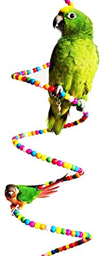 Keersi Colourful Rotate Ladder Toy for Bird Parrot Budgie Parakeet Cockatiel Conure Lovebird Finch Canary Cockatoo African Grey Amazon Cage Perch Stand