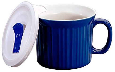 Corningware 1105119 20-Ounce Oven Safe Meal Mug with Vented Lid, Blueberry