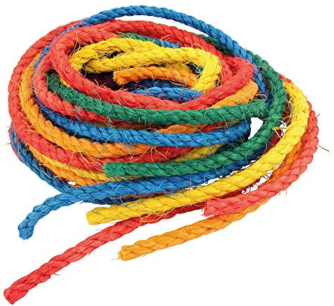 Zoo-Max Coloured Sisal Ropes Parrot Toy Making Parts Pack of 6