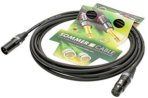 Sommer Cable 15 m mikrofonkabel Highflex SC-Source MKII 2 x 0,25 mm² – XLR hane/XLR hona NEUTRIK – SCN9-1500-SW – 49,21 fot