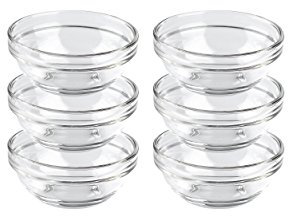 Luminarc, Serie Empilable, Schüssel 10.5 cm, im 6-er Set, stapelbare Obstschalen, Glasschüsseln in zeitlosem Design