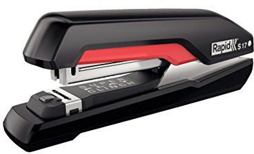 Swingline Stapler, SuperFlatClinch 30, Desktop Stapler, 30 Sheet Capacity, Black/Red (5000596A)