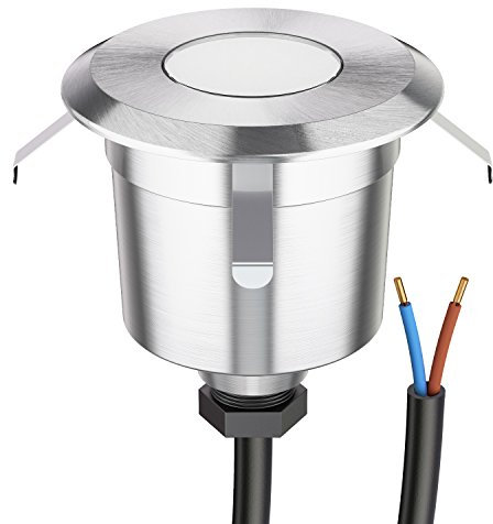 ledscom.de LED Bodeneinbauleuchte AGENA für außen, IP65, edelstahl, rund, 60mm Ø, warmweiß