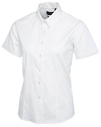 UC704 - White - 5XL - Ladies Pinpoint Oxford Half Sleeve Shirt