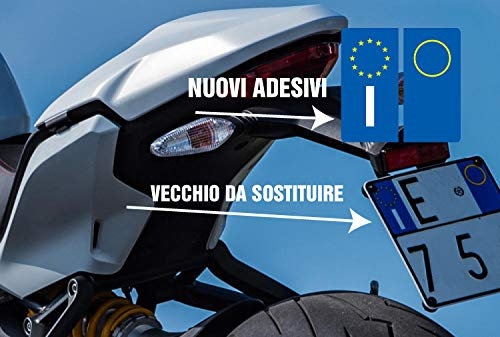adesivi per targa europea kit 4 pezzi per auto moto macchina automobile ( 2 pezzi per targa anteriore + 2 pezzi per targa posteriore ) (14x7 cm ( 7x3,5 cm cad. ) - 2AINTIMO®