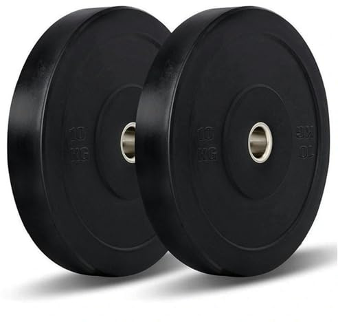 MAXSTRENGTH 2 Olympic Weight Plates – 20KG Set (2 x 10KG) Solid Rubber Coated Discs for Strength Training, Powerlifting, Home Gym, Barbell & Fitness Workouts