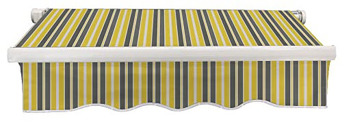 Green bay 2.5x2m Garden Awning Replacement Fabric Top Cover Front Valance Yellow-Stripe