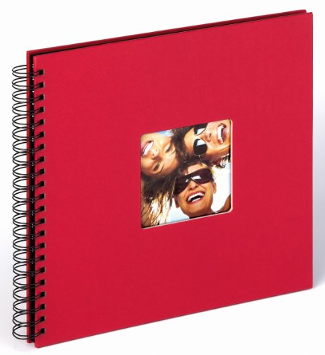 walther design Fotoalbum rot 30 x 30 cm Spiralalbum mit Cover-Ausstanzung, Fun SA-110-R