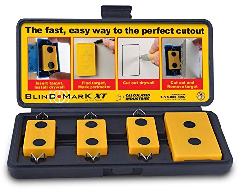 Calculated Industries 8105 Blind Mark Drywall Electrical Box Locator Tool – Powerful Rare-Earth Magnetic Targets (3) and Locator Kit