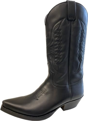 Sendra 2073 - Stivali da cowboy, unisex, con panno in grasso di pelle e borsa per il trasporto Sendra 2073, Nero (Nero ), 41 EU