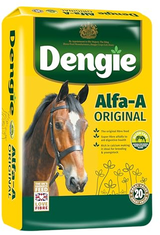 Dengie Alfa A Original 20kg Horse Feed - Alfalfa & Molasses Horse Food - Chaff Suitable for Horses & Ponies in Work, Breeding & Youngstock