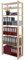 MODO24 Holzregal, 7 Regalböden, Eckregal, Standregal, Kellerregal, Lagerregal, Bücherregal, Wandregal, Büroregal, für Wohnzimmer, Küche, Keller, Garage, Abmessungen 220x80x38 cm, Farbe: Naturholz